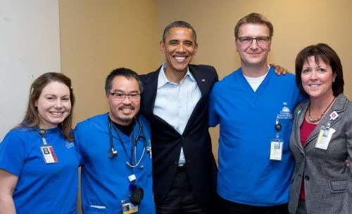 Barack Obama and UCHealth staff