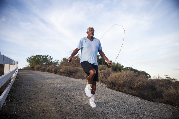 Man using a jump rope