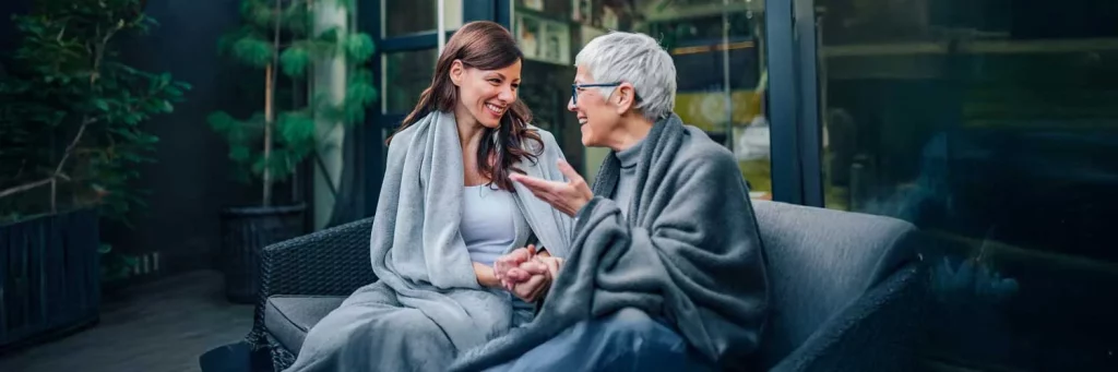 UCHealth immunizations and vaccines daughter with elderly mother.