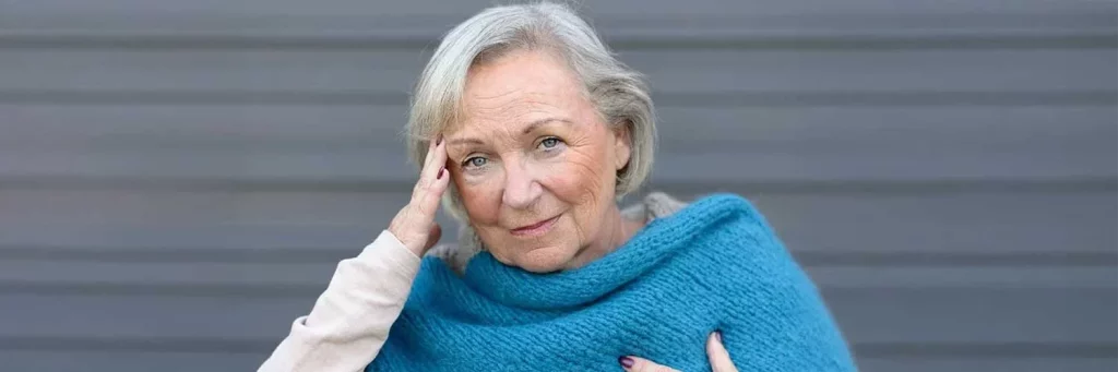 UCHealth Today disrupted sleep is a risk for dementia. Senior woman resting her head in her hand.