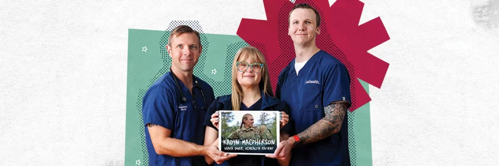 UCHealth Nursing Year in Review-2026-three nurses smiling at camera and holding a tablet.