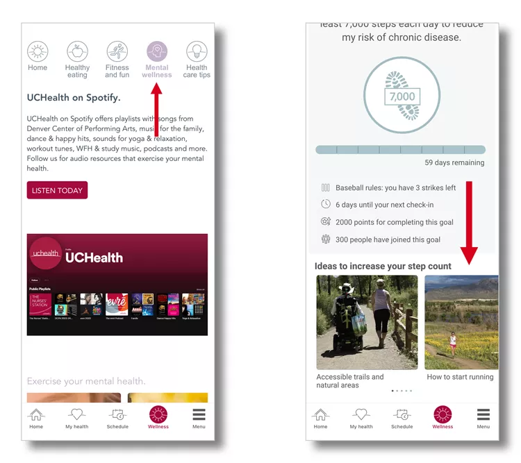 Find many wellness resources in the UCHealth app