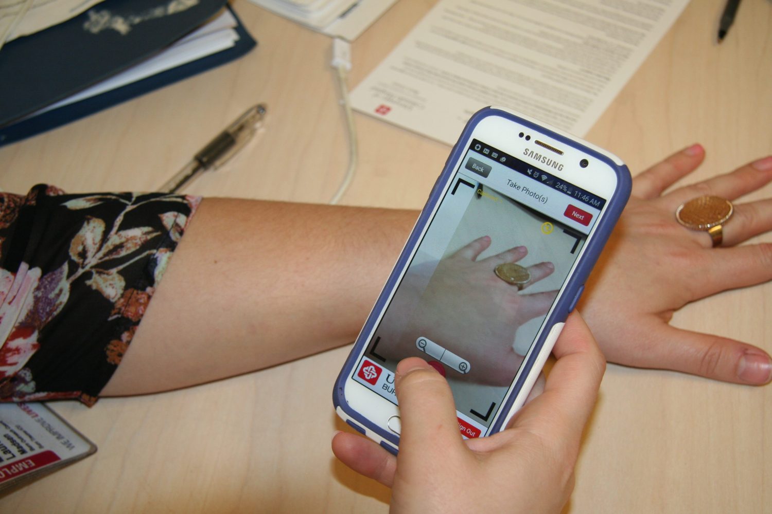 Taking consult photo using app