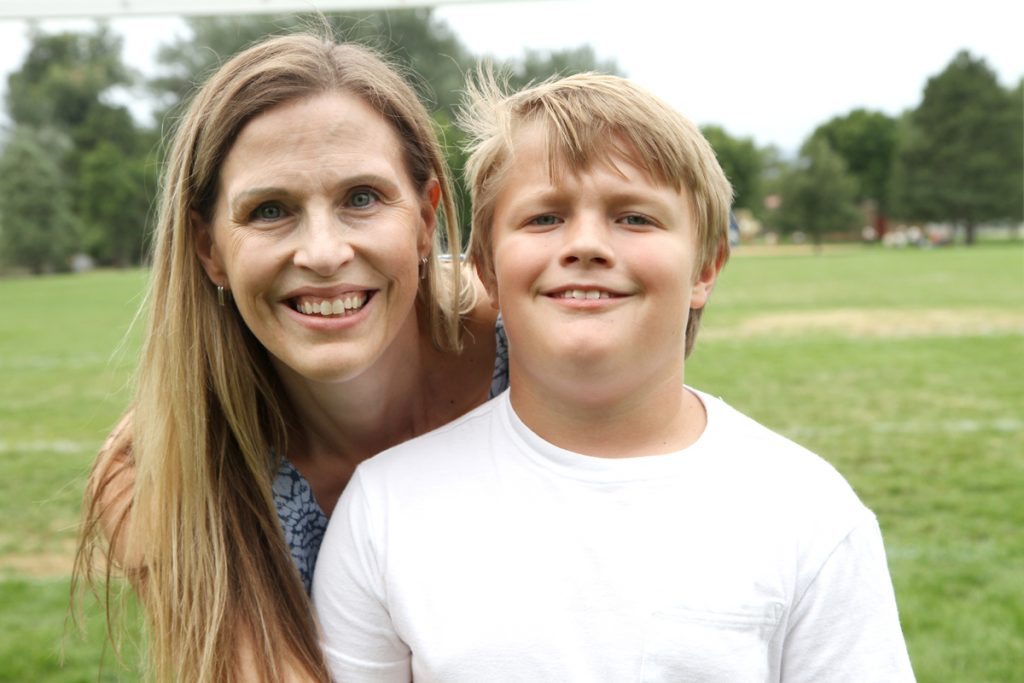 Elisa Leaf Sneider with her son, Will. Photo by Kati Blocker, UCHealth.