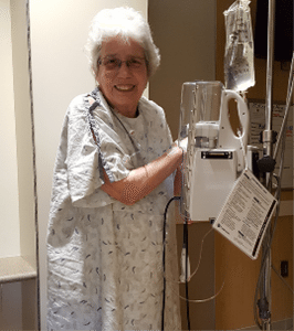 Sharon Harvey after surgery at Memorial Hospital during their approach to cancer battle.