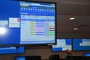 TeleTracking board shows in real time admissions to each hospital and bed status.