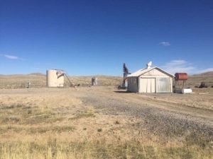 The site of the pumping station where the accident occurred. The building in the foreground is still blackened by the fire, but the one in which Kelley was burned is gone. Photo courtesy Shannon Kelley.