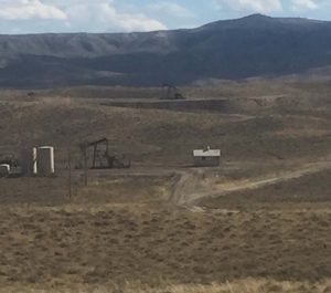 The Kirby Draw near Riverton, Wyoming, site of the natural gas explosion that badly burned Shannon Kelley. The low spot forced the injured Kelley to drive her truck to a higher spot to get cell service. Photo courtesy Shannon Kelley.
