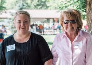 Lynn Kelly, a stem cell transplant patient (right) who received her care at UCH, with BMT social worker Kirsten Thornton during a BMT reunion in September. Photo courtesy Kelly Pacic.