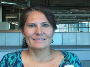 This is a photo of Gwen Martinez, a nurse and clinical informatics specialist who works to ensure that Epic, UCHealth's electronic medical record system, is robust with accurate information, has served on the Inclusion Committee at Memorial Hospital for several months.