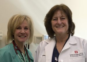 Katie Conyers, NP, and Christine Woodman, RN, the driving force behind University of Colorado Hospital's new Enhanced Recovery After Surgery Program, are shown.