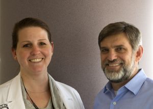 Headshots of Shelley Brake, a physician assistant, and Dr. Robert Carson, who both work on wound care.