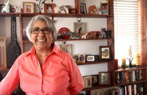 Florence Hampton smiles in her home. She recently celebrated her 89th birthday.