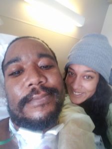 David Kenyatta with his wife, Candance, as he was recovering from his stroke.