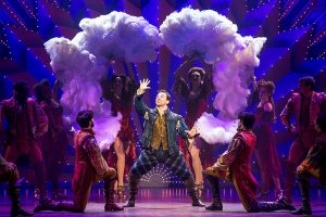 A photo of a scene in the Denver Center for the Performing Arts show Something Rotten.