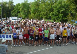Runners gather at the starting line of the Race for Hope 5K in this photo. The Race for Hope brings awareness and hope to carcinoid cancer and patients.