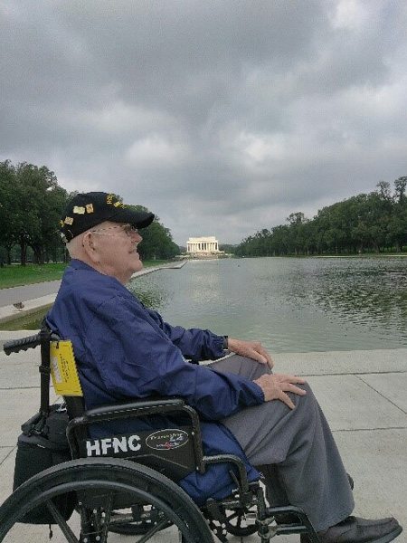 WWII Pfc. Jim Ingram, visits Washington, D.C. during an Honor Flight Northern Colorado trip on Sept. 17-18, 2017.