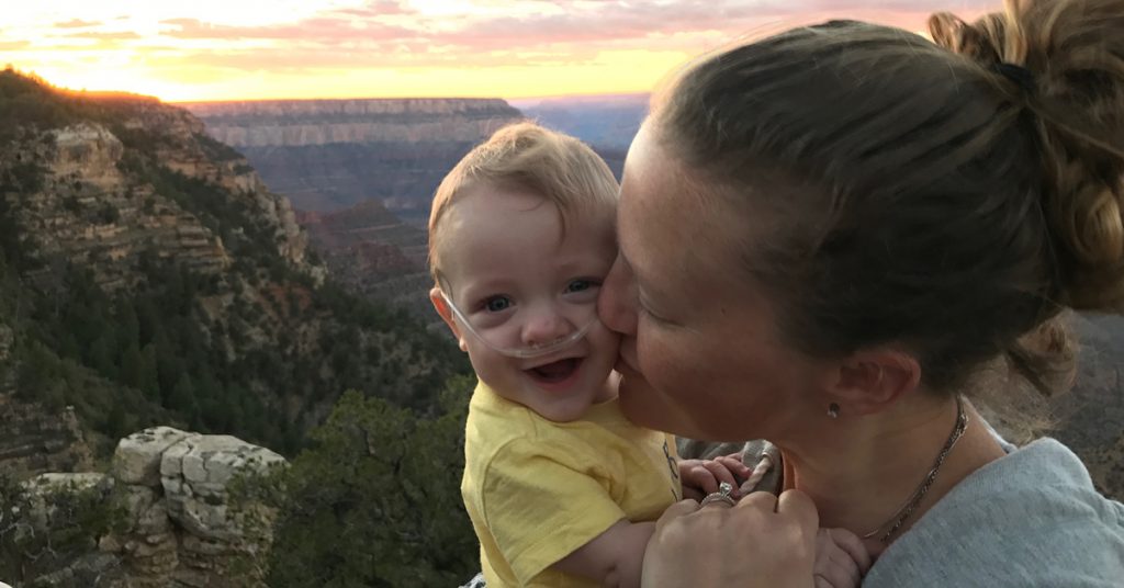 Finn Joseph with his mom