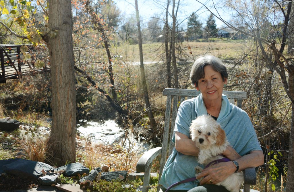 Mike Bloom holds her new puppy, Sunshine, in this photo. After asking, "What is palliative care," she got help from a team that supported her through her husband's death.