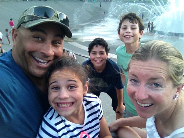 Jeff Bramstedt with his wife and their children.