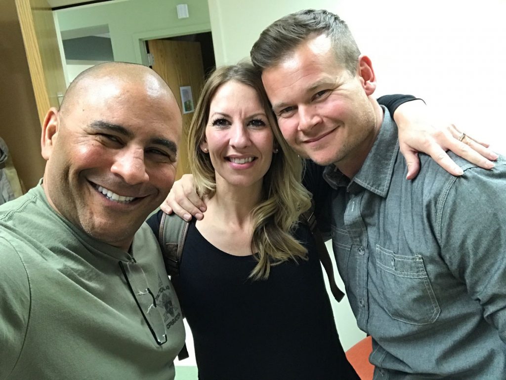 Jeff Bramstedt with Melinda and James Ray soon after they met for the first time.