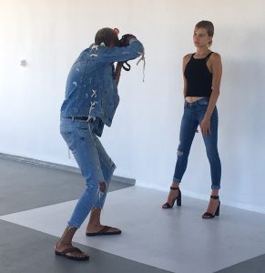 Payton being photographed in Los Angeles with the NEXT agency. Photo courtesy of Tera Gharrity.