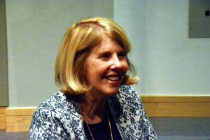 Kay Jamison, author of An Unquiet Mind, signed copies of her books and spoke to audience members after her talk about bipolar disorder at a talk at the Anschutz Medical Campus.