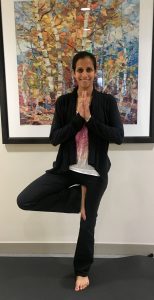 Hetal Mehta, a physical therapist and outpatient rehabilitation educator, strikes a yoga pose.