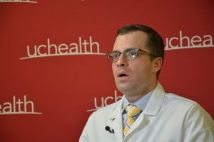 A photo of Dr. Greg Day, trauma surgeon at UCHealth Memorial Hospital Central.