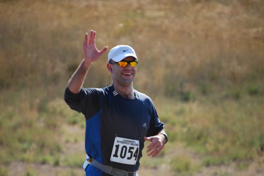Mike Moyles running in a marathon