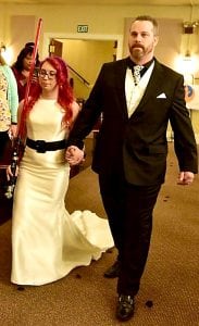 James Morales walks his daughter down the aisle