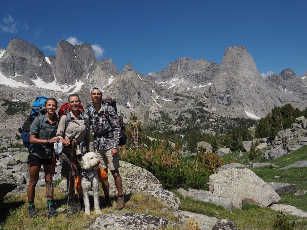 A family backbacking in the Wind River Wilderness
