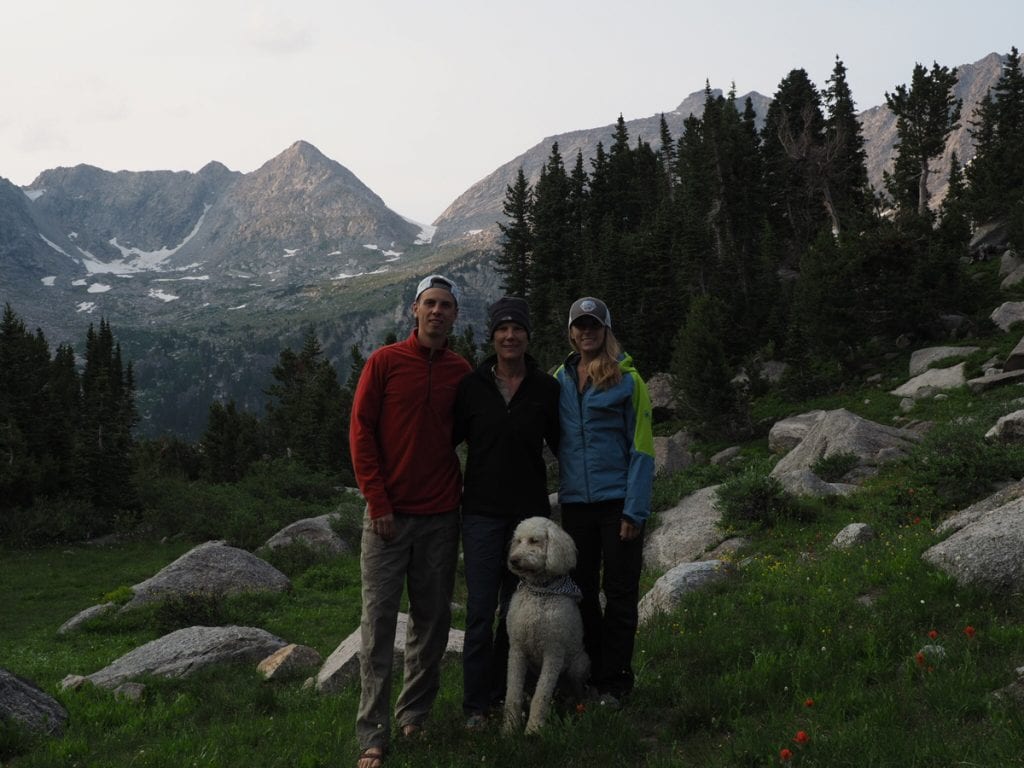 A family photographed in Wyoming's Wind River Wilderness