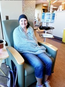 Mary during chemo treatment