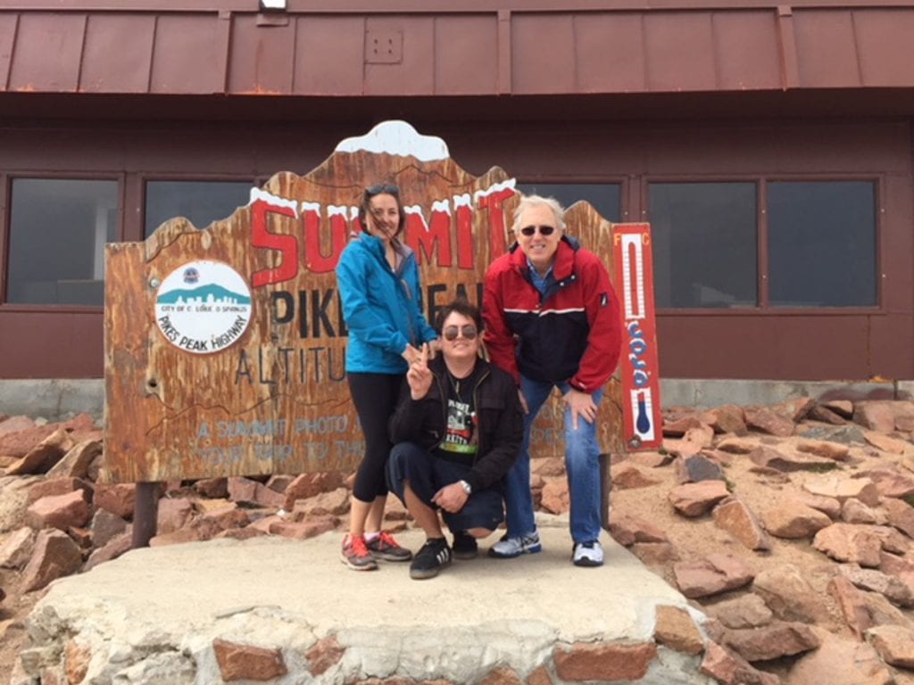 Daniel with dad Larry and sister Angela at Pikes Peak.