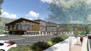This is a rendering of Old Town Hot Springs' renovation and expansion.