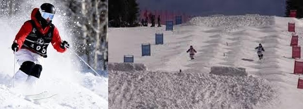 Landon Wendler competes in moguls