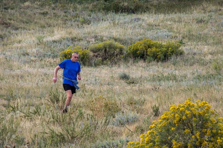 Val running in foothills outside Colorado springs