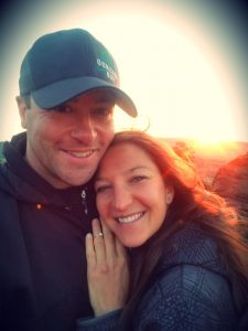 Chris Welch and Dominique Janku pose for a photo after becoming engaged.