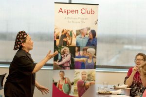 women talking during longmont seniors program