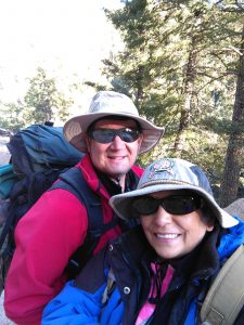 A photo of Lydia and Kurt Friese backpacking.