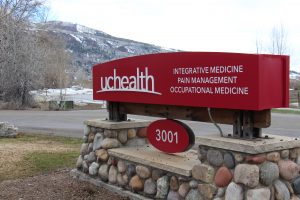 This is a photo of a sign at the UCHealth Pain Management Clinic.