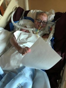 Jamie Ketchum in a hospital bed at UCHealth University of Colorado Hospital.