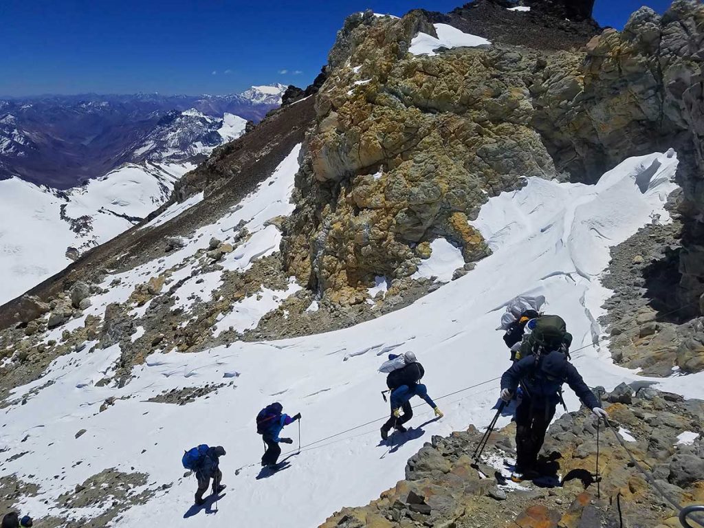 final ascent of Aconcagua in Argentina