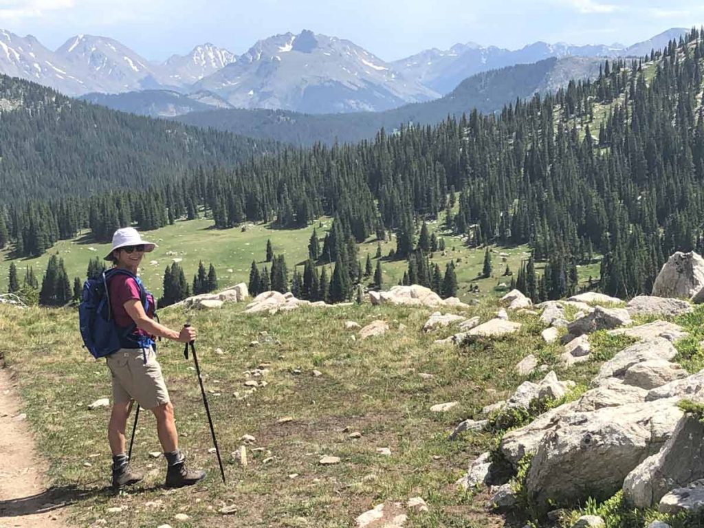 A photo of Therese Glowacki hiking the Holy Cross Wilderness