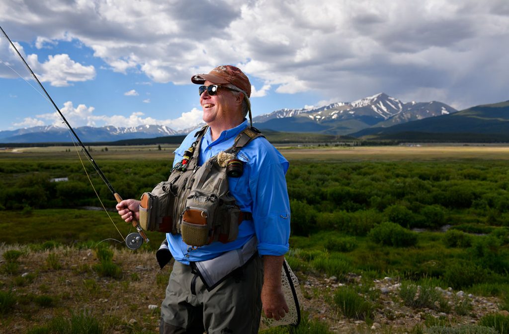 Charles Duke gets ready to go fishing
