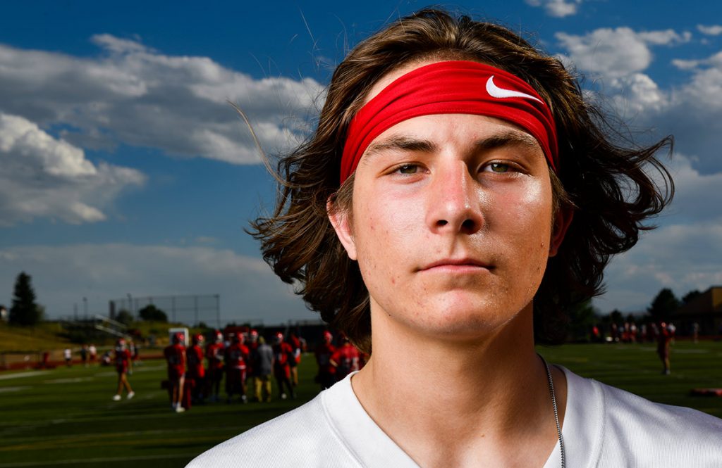closeup portrait of high school quarterback Nicco Marchiol