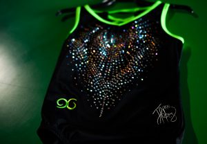A gymnastics leotard designed by Olympic gymnast, Jessica López