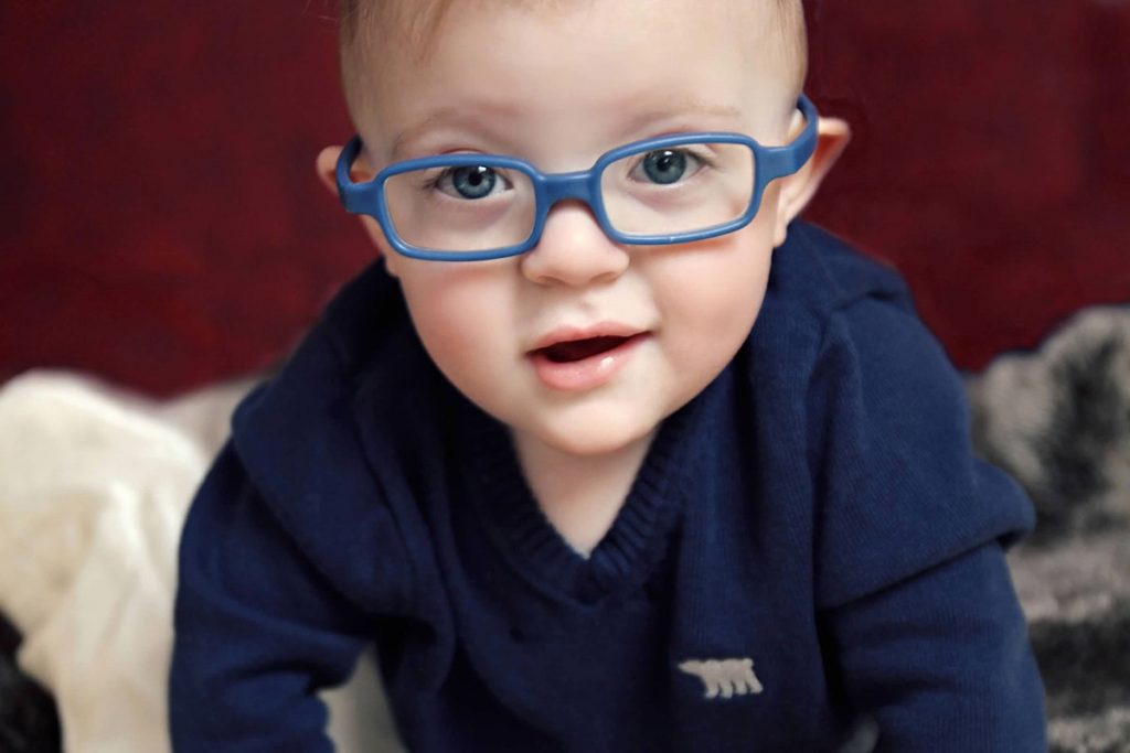 A photo of Oliver, born with retinopathy of prematurity