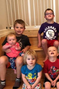 The Durkee kids posed recently for a photo. Clockwise from bottom: Victoria, Willa, Nathaniel, Oliver and Preston. Photo courtesy of Libby Durkee.